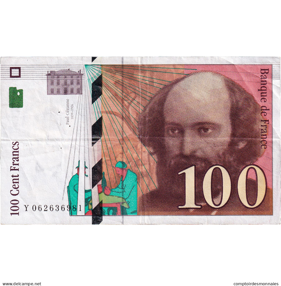 France, 100 Francs, Cézanne, 1998, Y062636981, TTB, Fayette:74.02 - 100 F 1997-1998 ''Cézanne''