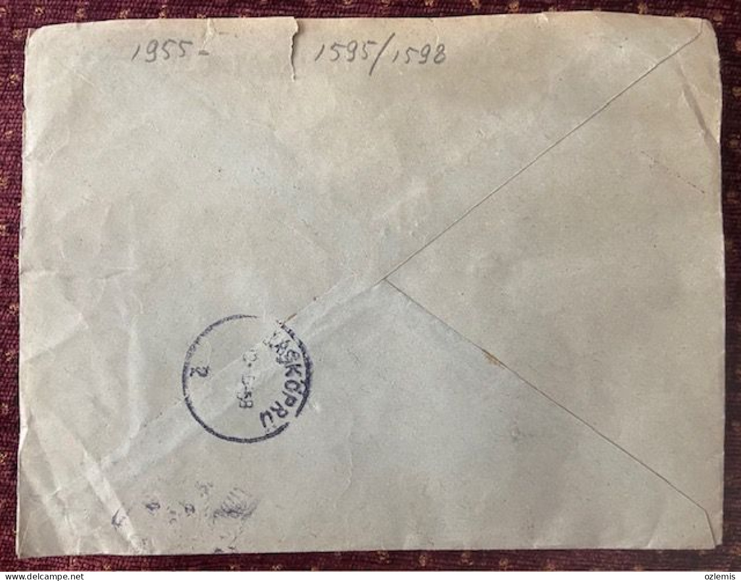 TURKEY,TURKEI,TURQUIE ,TURKIYE CUMHURIYETI  ZIRAAT BANKASI ,ISTANBUL  TO TASKOPRU ,1958 ,COVER - Storia Postale