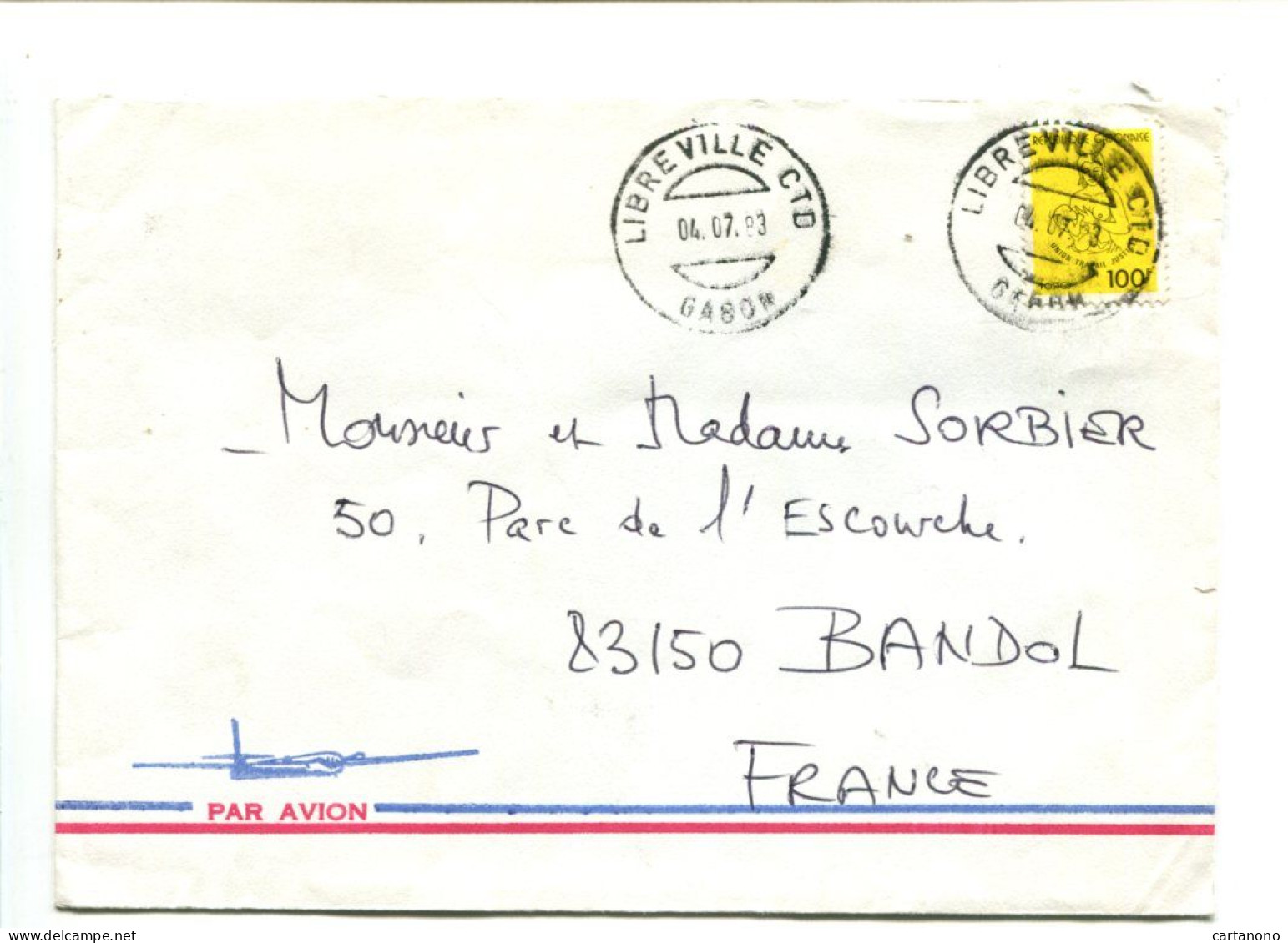 GABON LIBREVILLE CTD -  Affranchissement Sur Lettre Par Avion - - Gabón (1960-...)