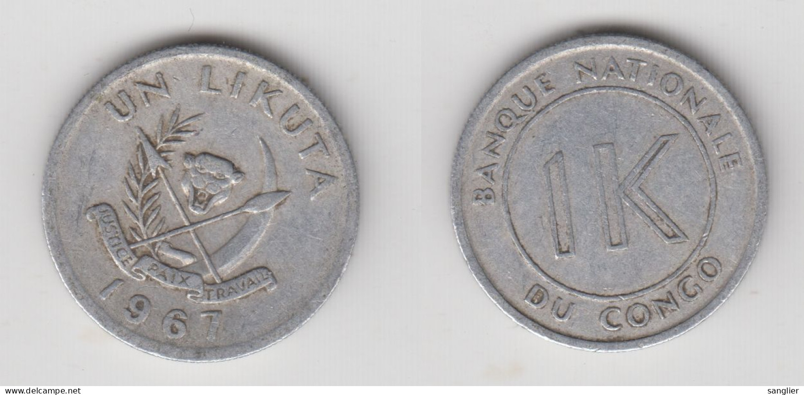 1 LIKUTA 1967 - Congo (Republic 1960)