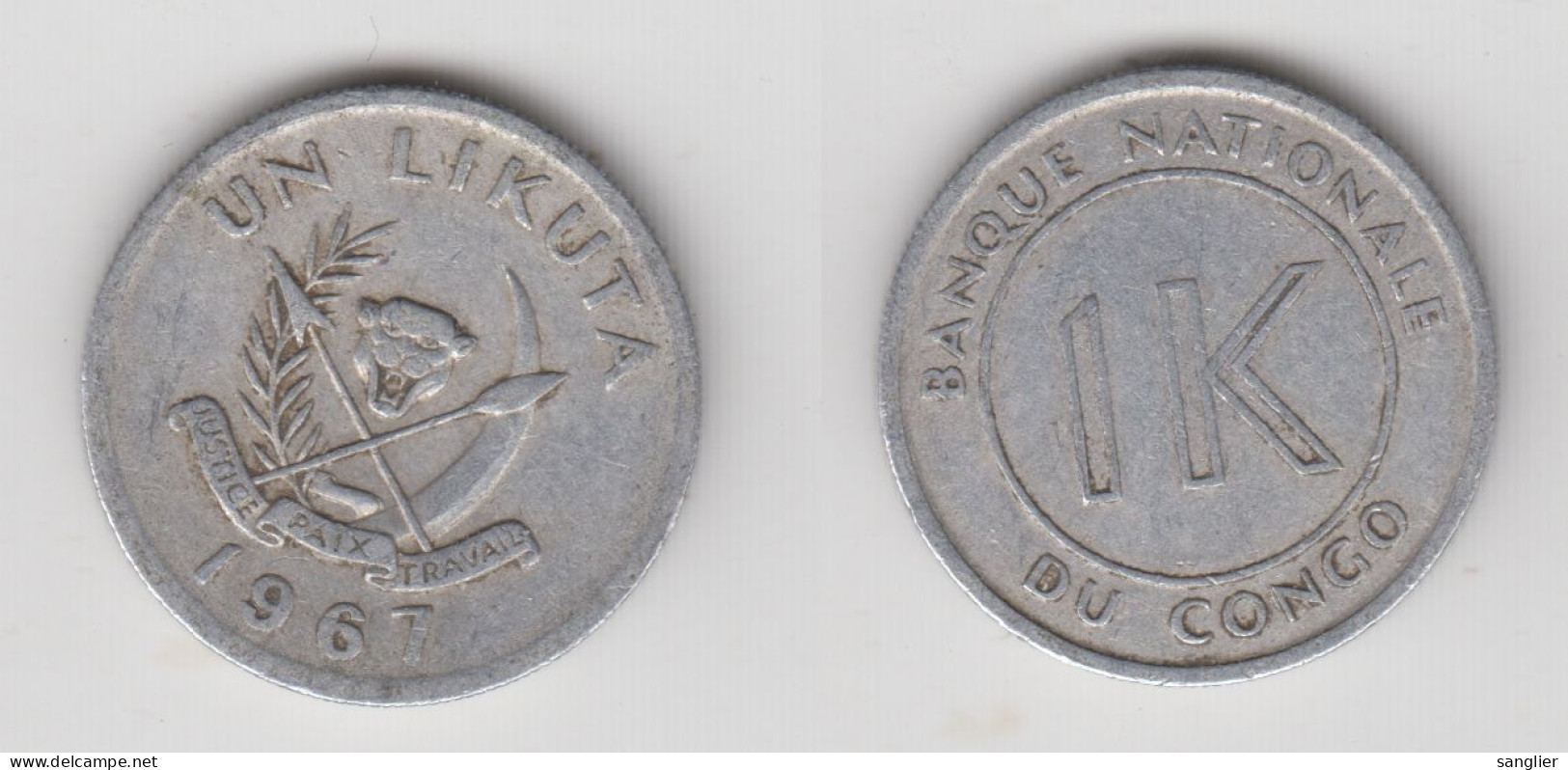 1 LIKUTA 1967 - Congo (República 1960)