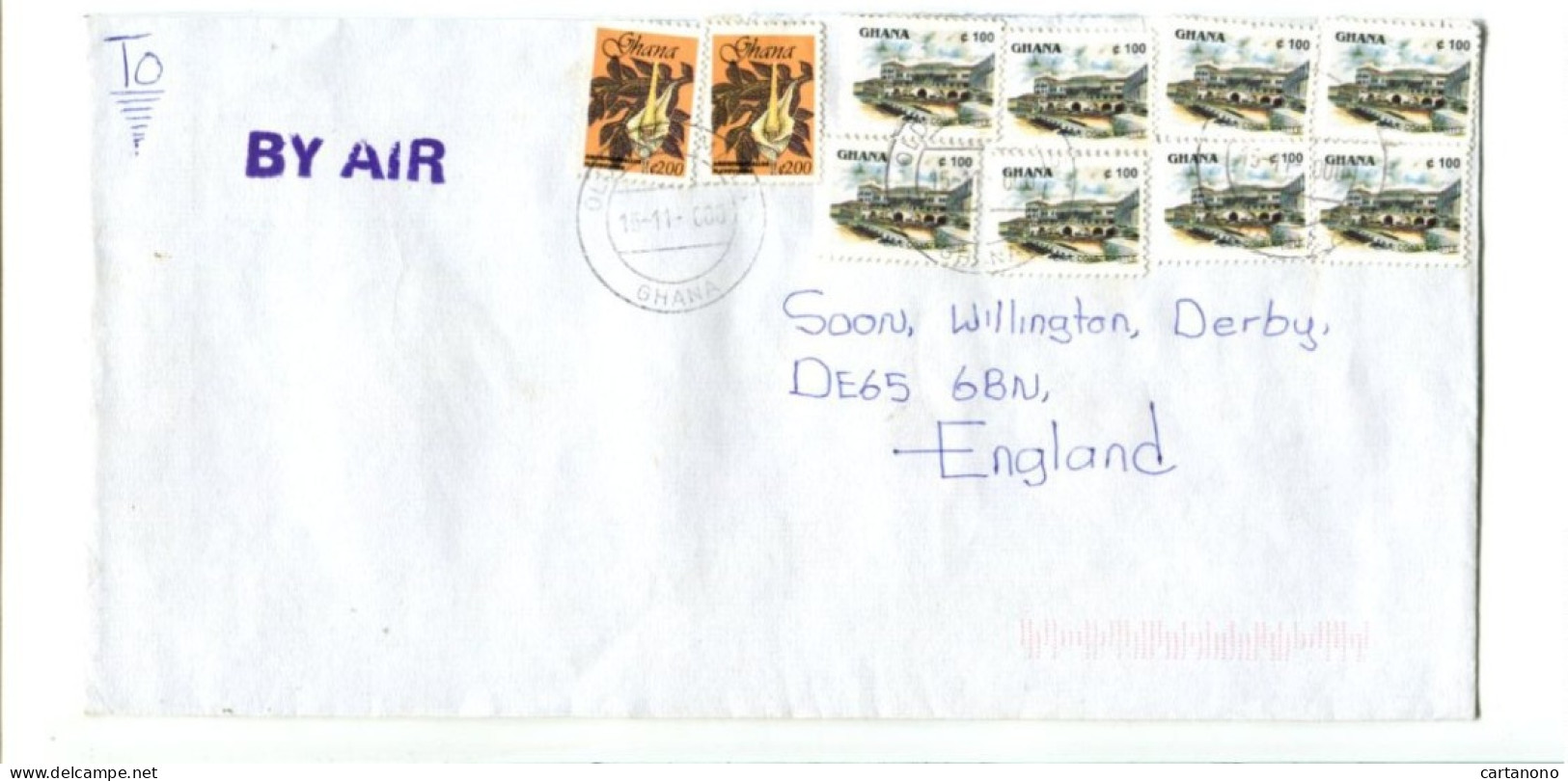 GHANA -  Affranchissement Sur Lettre - Cape Coast Castle / Fleur - Ghana (1957-...)