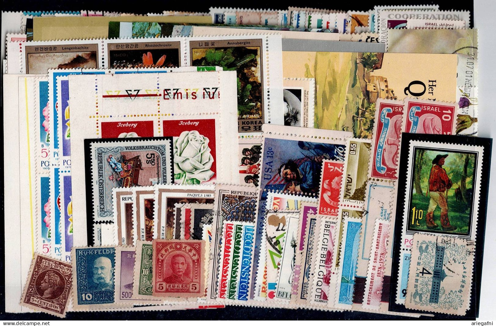 LOT OF 258 STAMPS MINT+USED +16 BLOCKS MI- 90 EURO VF!! - Collections (sans Albums)