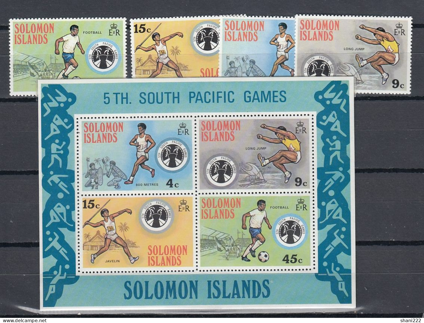 British Solomon Islands 1975  - 5th South Pacific Games - Set And S/S (12-12) - Salomonseilanden (...-1978)