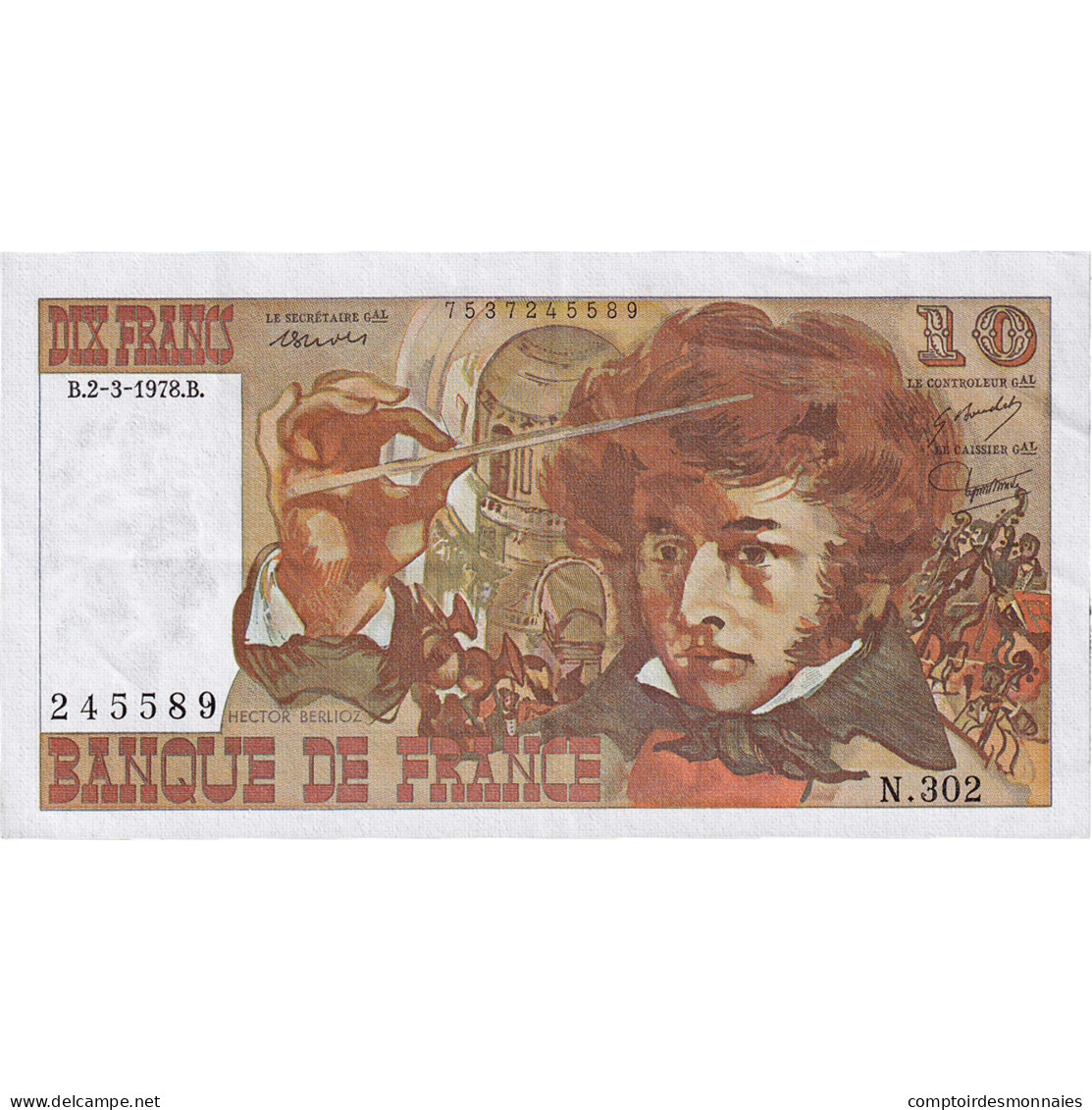 France, 10 Francs, Berlioz, 1978, N.302, NEUF, Fayette:63.23 - 10 F 1972-1978 ''Berlioz''