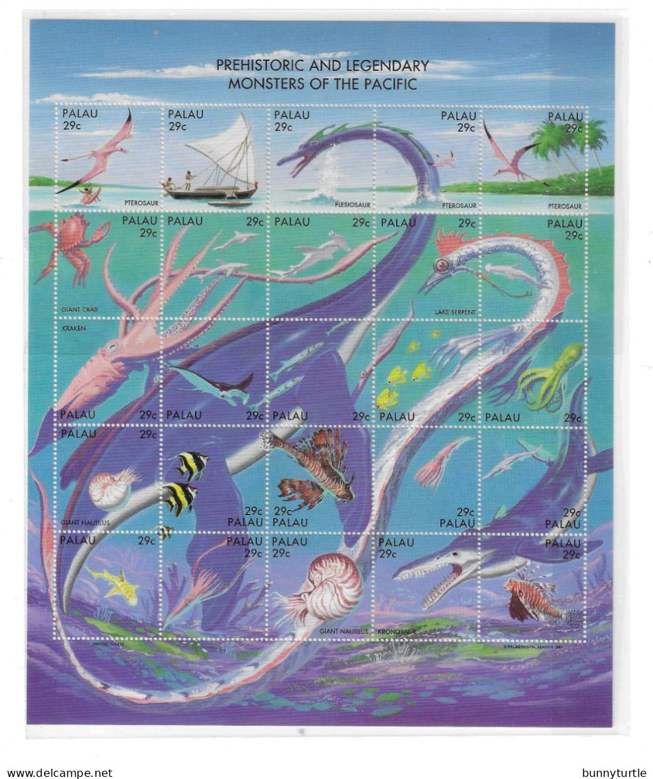 Palau 1993 Prehistoric And Legendary Monsters Of The Pacific Sheet MNH - Palau