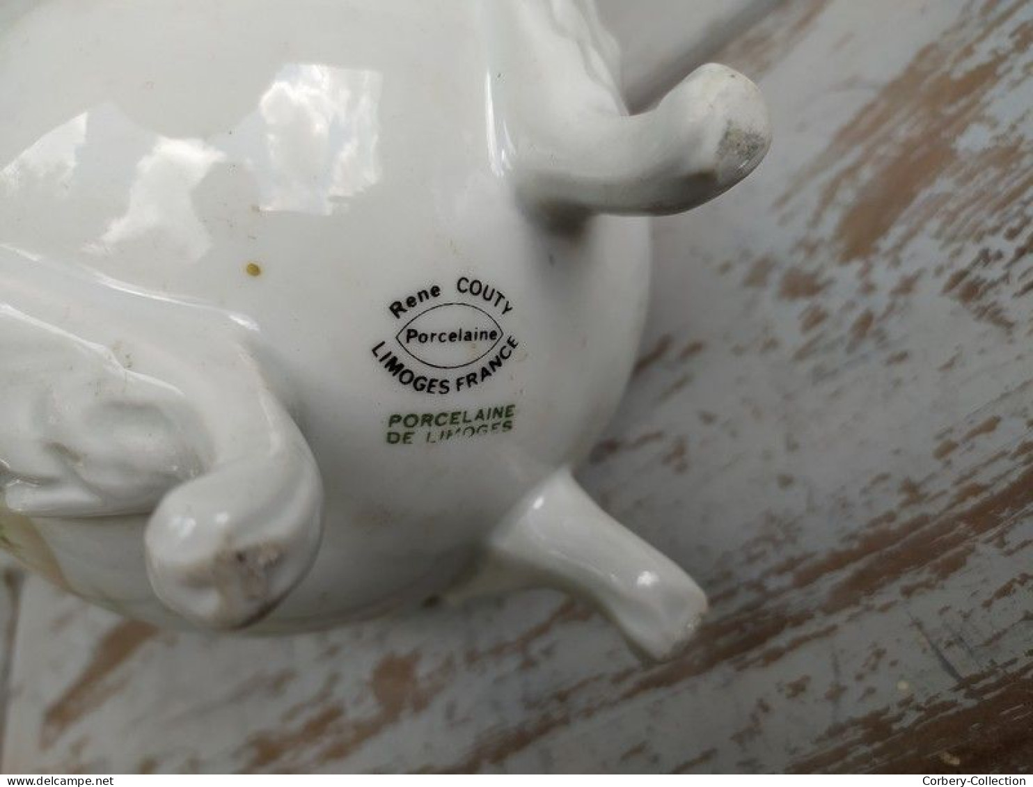 Pot Drageoir Oeuf sur Pieds Rene Couty Porcelaine de Limoges