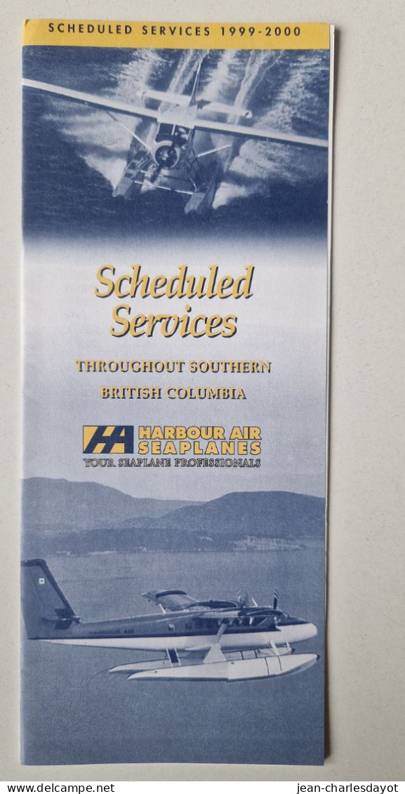 Guide Horaire : HARBOUR AIR SEAPLANES 1999-2000 - Timetables