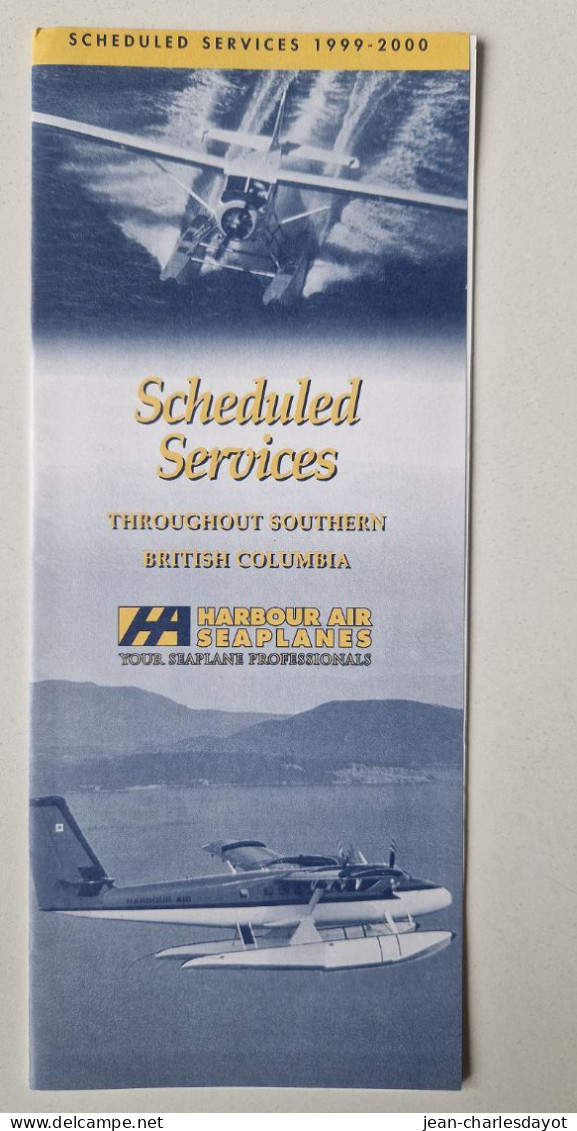 Guide Horaire : HARBOUR AIR SEAPLANES 1999-2000 - Horarios