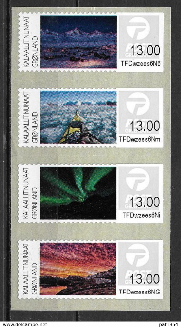 Groënland 2017 Timbres Distributeurs N°17/20 Paysages - Frankeervignetten