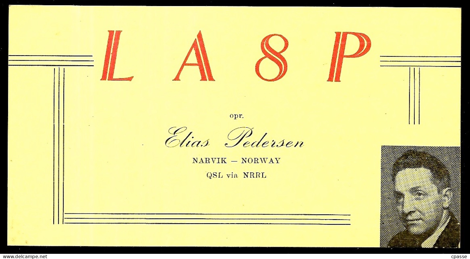 1956 Post Card Carte QSL NORWAY - Elias PEDERSEN - NARVIK - LA8P - Autres & Non Classés