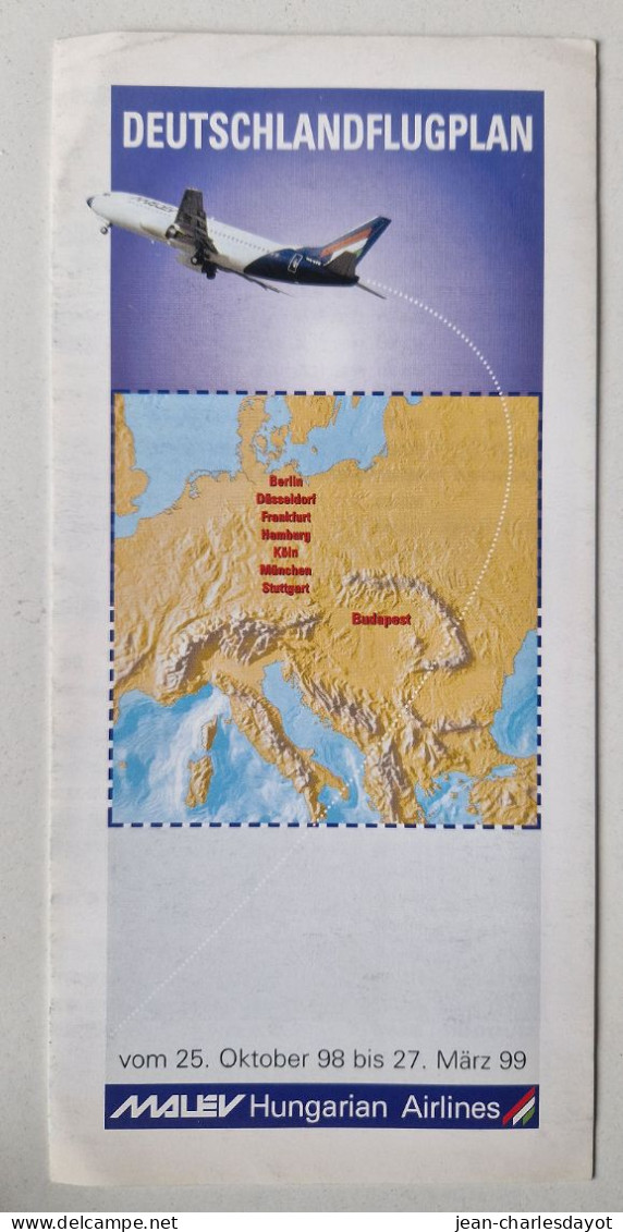 Guide Horaires : MALEV 1998-1999 - Zeitpläne
