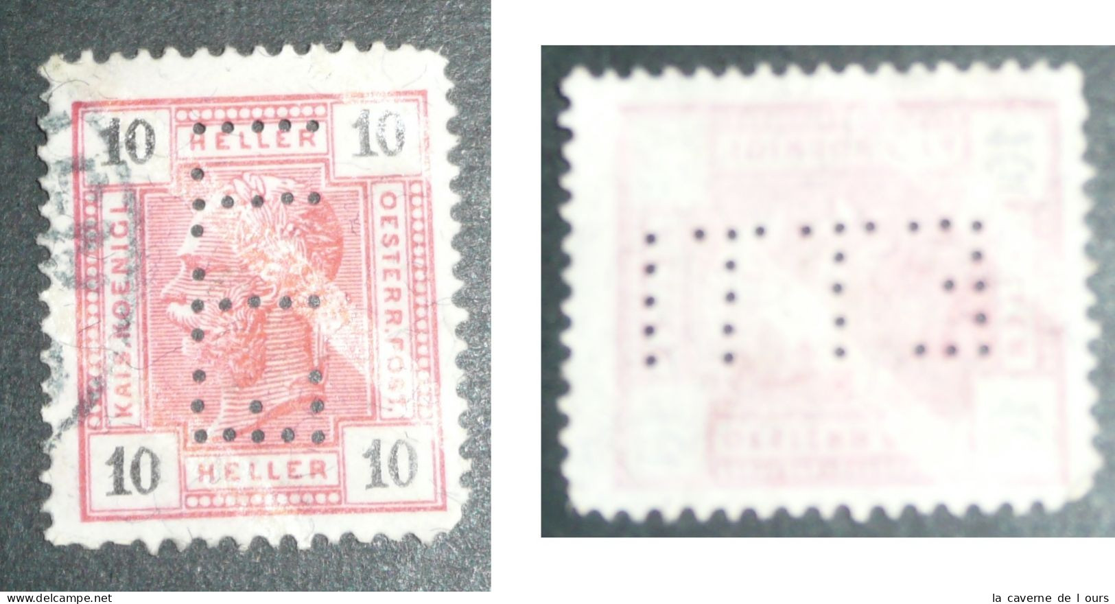 Rare Timbre Perforé ETTI Osterreich Autriche Perforés Perfin Perfins - Abarten & Kuriositäten