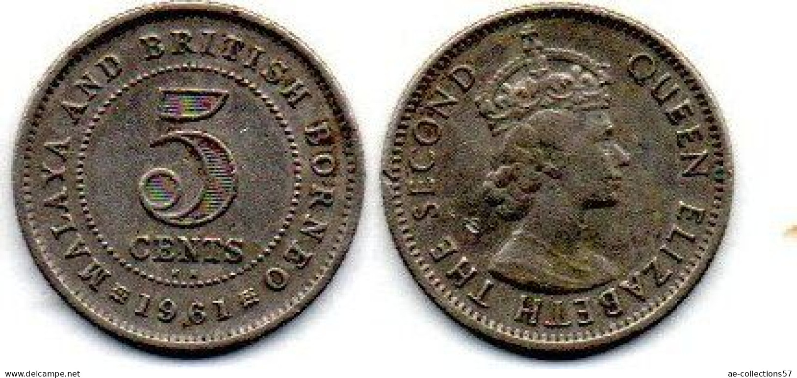 MA 25196  /  Malaya 5 Cents 1961 KN TTB - Malaysia