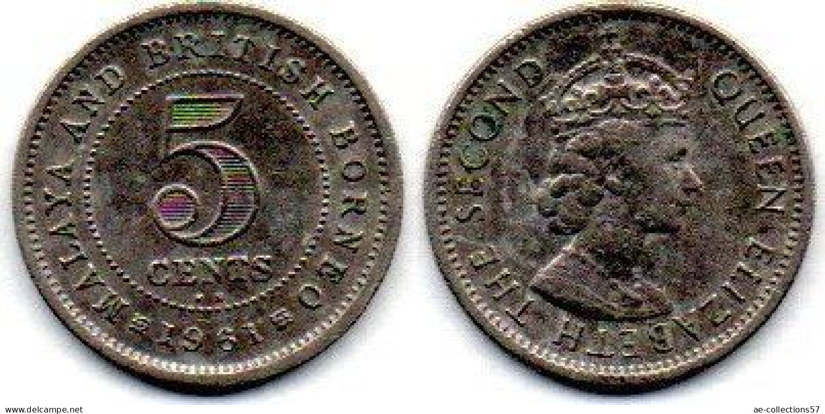 MA 25198  /  Malaya 5 Cents 1961 KN TTB - Malaysia