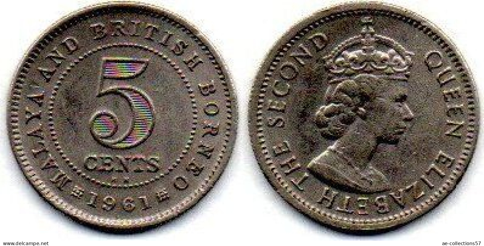 MA 25199  /  Malaya 5 Cents 1961 KN TTB - Malaysia