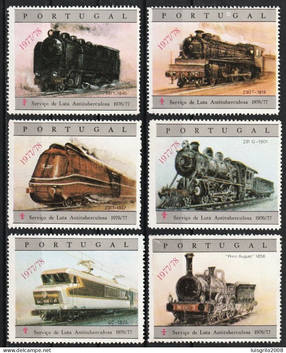 Portugal, Vignettes/ Vinhetas Tuberculosos - Comboios/ Trains > Luta Antituberculosa -|- Série Complète - MNH - Lokale Uitgaven