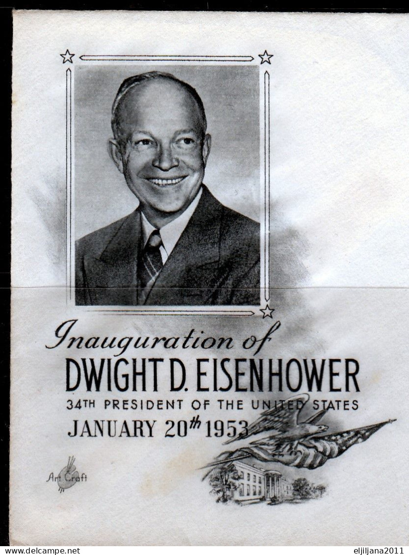 SALE !! 50 % OFF !! ⁕ USA 1953 ⁕ Inauguration Day - Dwight D.Einsenhower / White House 3c. ⁕ Cover - 1951-1960