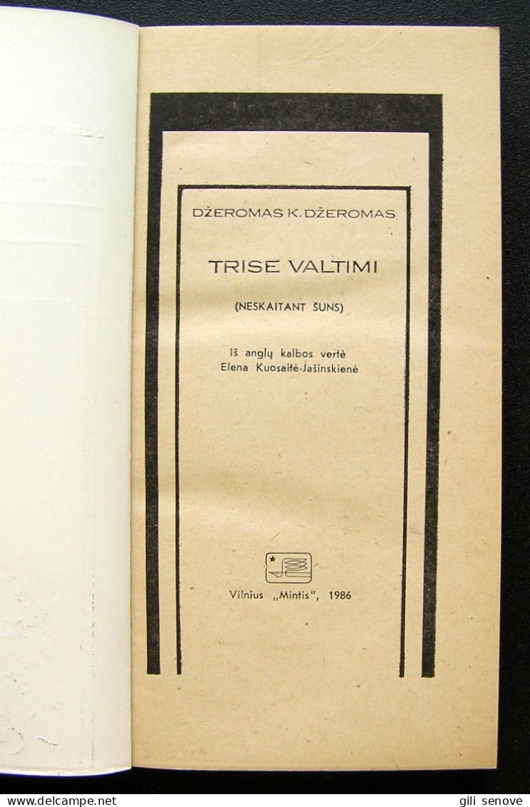 Lithuanian Book / Trise Valtimi (neskaitant šuns) Jerome K. Jerome 1986 - Cultura