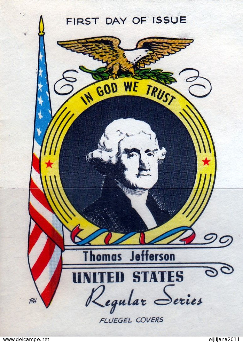 SALE !! 50 % OFF !! ⁕ USA 1954 ⁕ Thomas Jefferson 2c. X2 ⁕ FDC Cover / San Francisco - 1951-1960