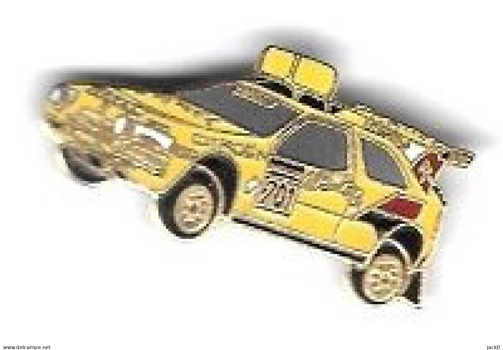 Pin's  Sport  Automobile  Rallye, CITROËN  ZX  Jaune N° 201  Verso  CITROËN  ZX, PARIS - DAKAR  1991 - Rallye
