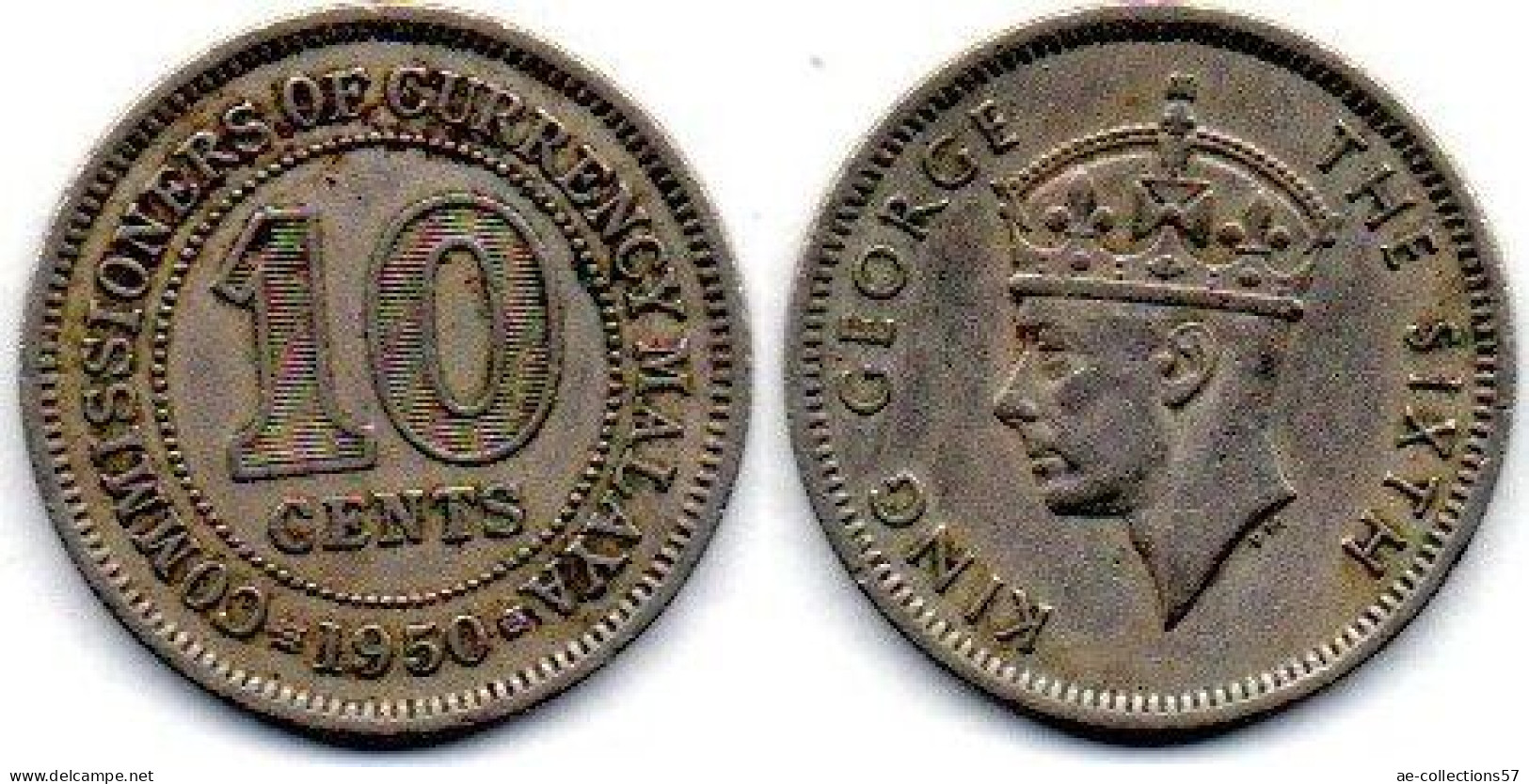 MA 25203  /  Malaya 10 Cents 1950 TB+ - Malaysie