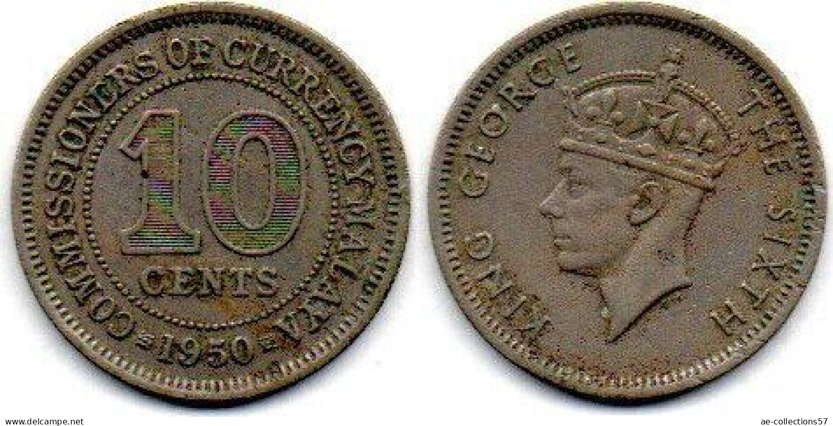 MA 25204  /  Malaya 10 Cents 1950 TB+ - Malesia