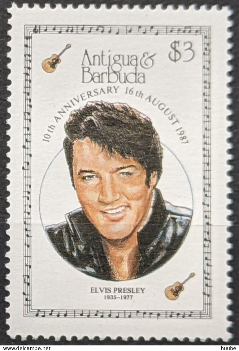 Antigua And Barbuda, 1987, MI 1071,  Overprinted 10th Death Anniversary Of Elvis Presley, 1v, MNH - Elvis Presley