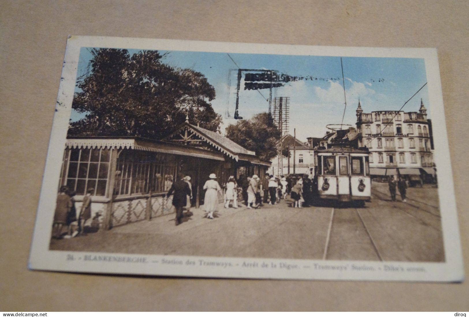 Blankenberghe 1932,station De Tramways,RARE,colorisé,belle Carte Ancienne - Blankenberge