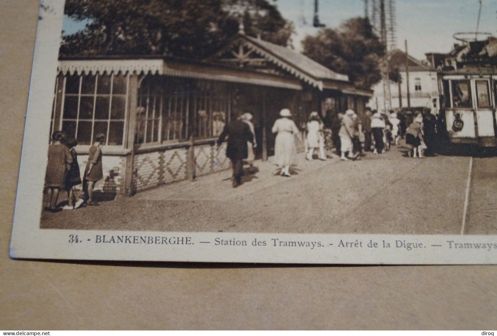 Blankenberghe 1932,station De Tramways,RARE,colorisé,belle Carte Ancienne - Blankenberge