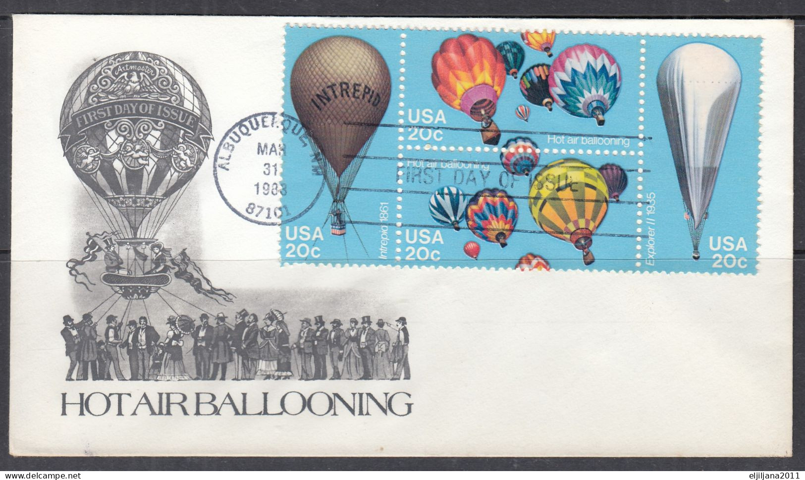 SALE !! 50 % OFF !! ⁕ USA 1983 ⁕ Hot Air Ballooning / 200th Aviation ⁕ FDC Cover Albuquerque - 1971-1980