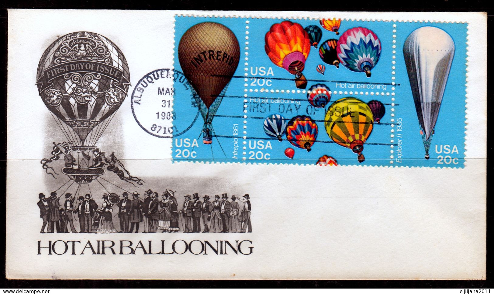 SALE !! 50 % OFF !! ⁕ USA 1983 ⁕ Hot Air Ballooning / 200th Aviation ⁕ FDC Cover Albuquerque - 1971-1980