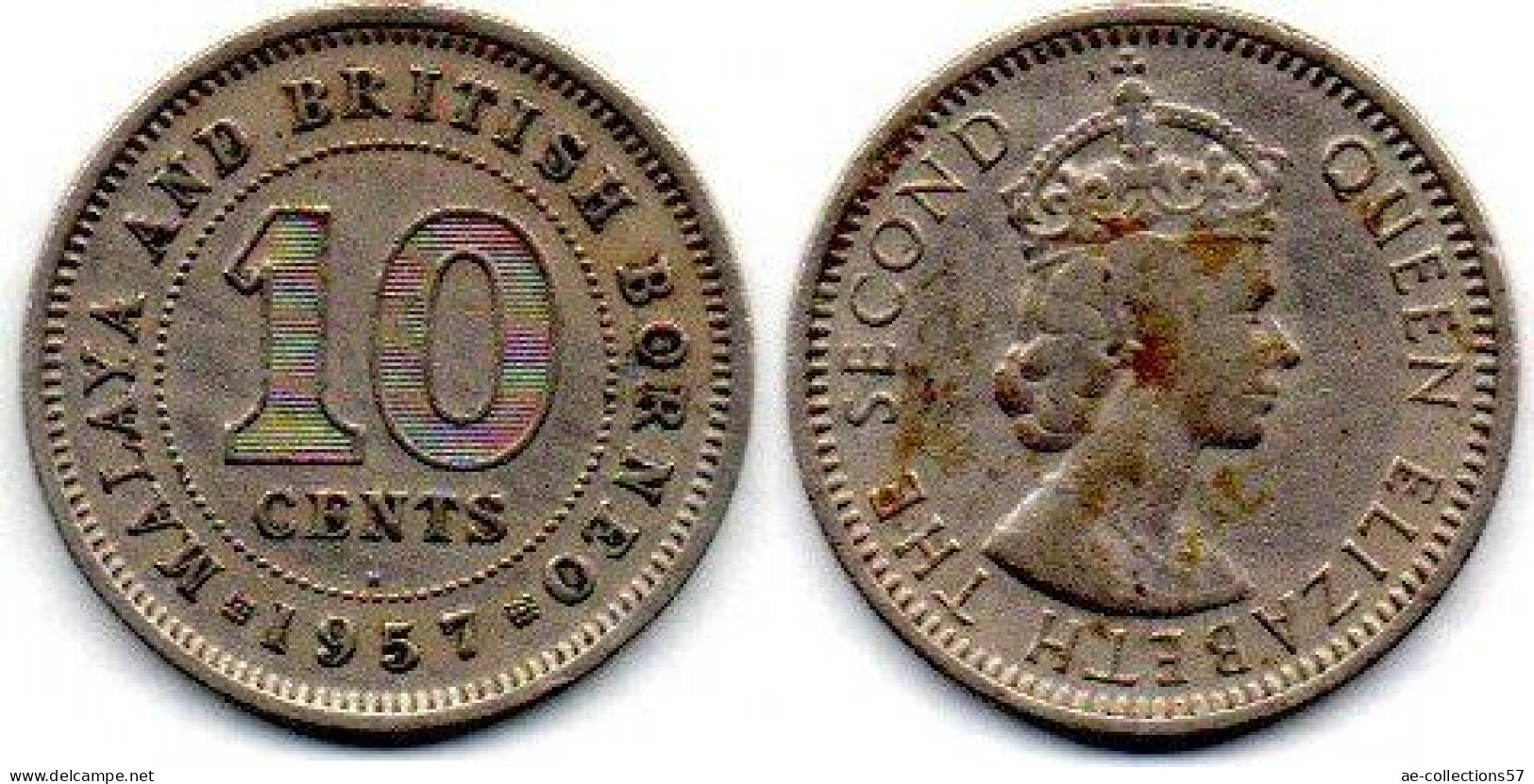 MA 25212  / Malaya 10 Cents 1957 H TB - Malaysie