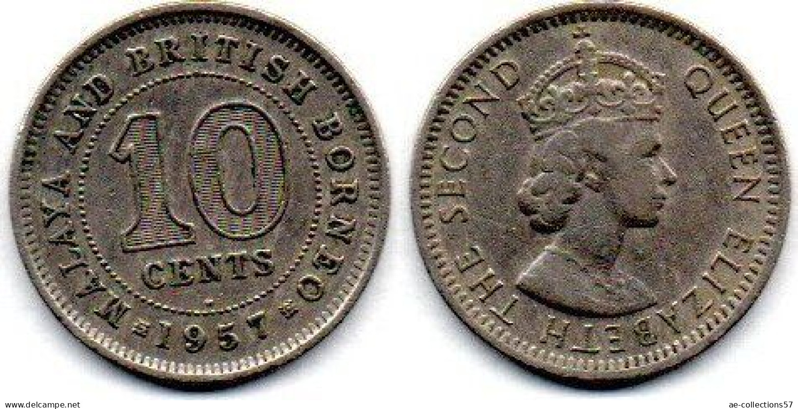 MA 25215  / Malaya 10 Cents 1957 H TB - Malaysie