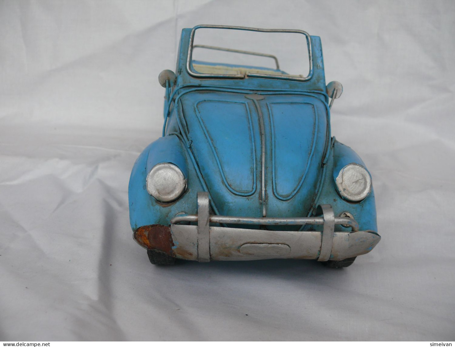 Beautiful Vintage Metal Car Volkswagen Beetle Cabrio Sheet Metal 36cm #1772 - Collectors E Strani - Tutte Marche