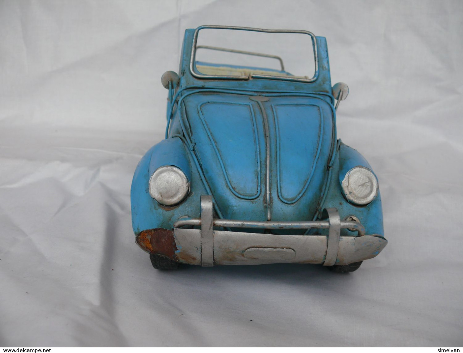 Beautiful Vintage Metal Car Volkswagen Beetle Cabrio Sheet Metal 36cm #1772 - Limitierte Auflagen Und Kuriositäten - Alle Marken
