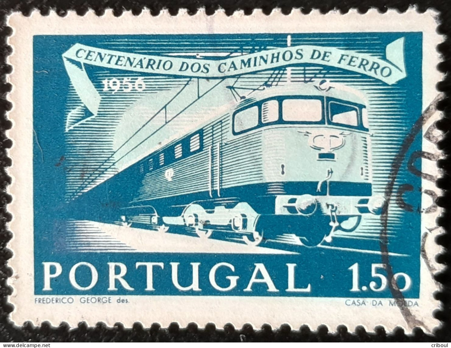 Portugal 1956 Chemins De Fer Caminhos De Ferro Train Yvert 832 O Used - Used Stamps