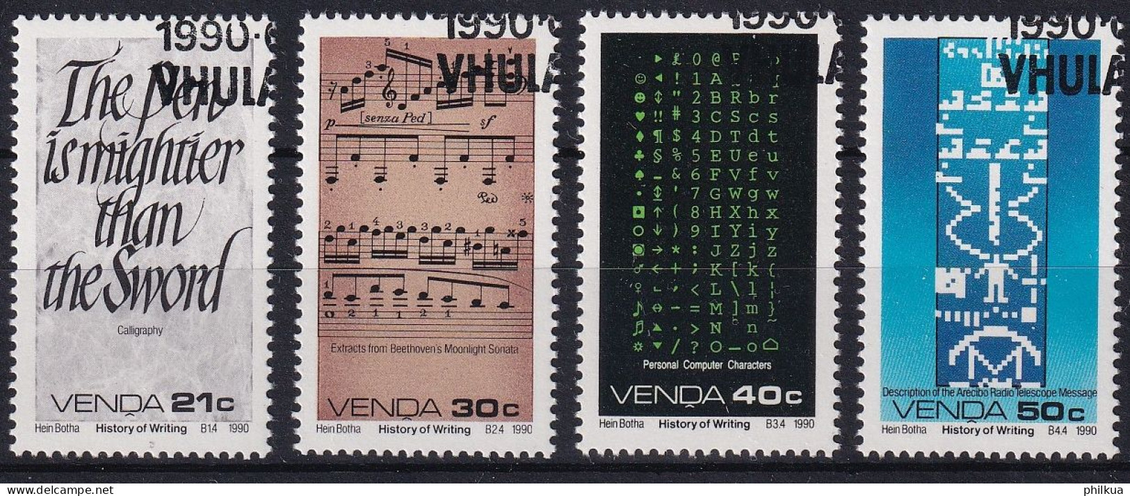 MiNr. 204 - 207 Südafrika, Venda    1990, 23. Mai. Geschichte Der Schrift (VII) - Mit ET-Eckstempel - Venda