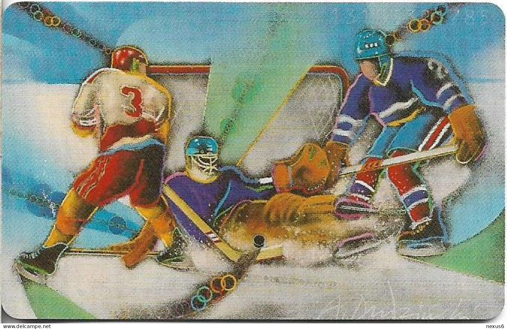 Germany - Team Olympia 1994-1996 (1) - Eishockey - A 34 - 10.1993, 6DM, 50.000ex, Used - A + AD-Serie : Pubblicitarie Della Telecom Tedesca AG