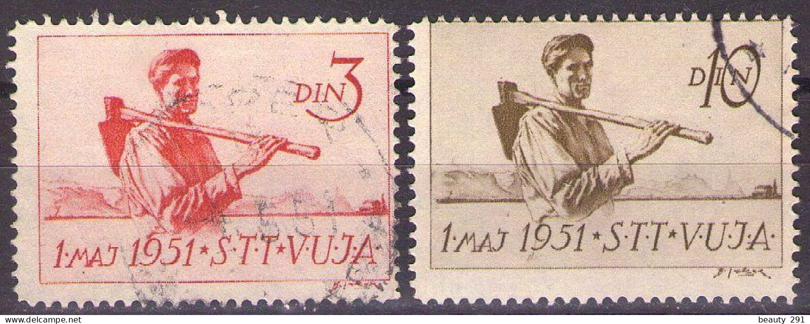 ITALIA - Trieste-Zona B -1951 Mi 50-51  1.MAGGIO  - USED - Oblitérés