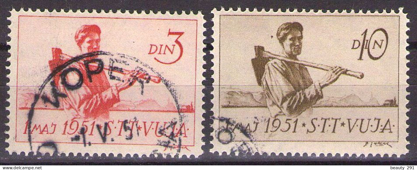 ITALIA - Trieste-Zona B -1951 Mi 50-51  1.MAGGIO  - USED - Oblitérés