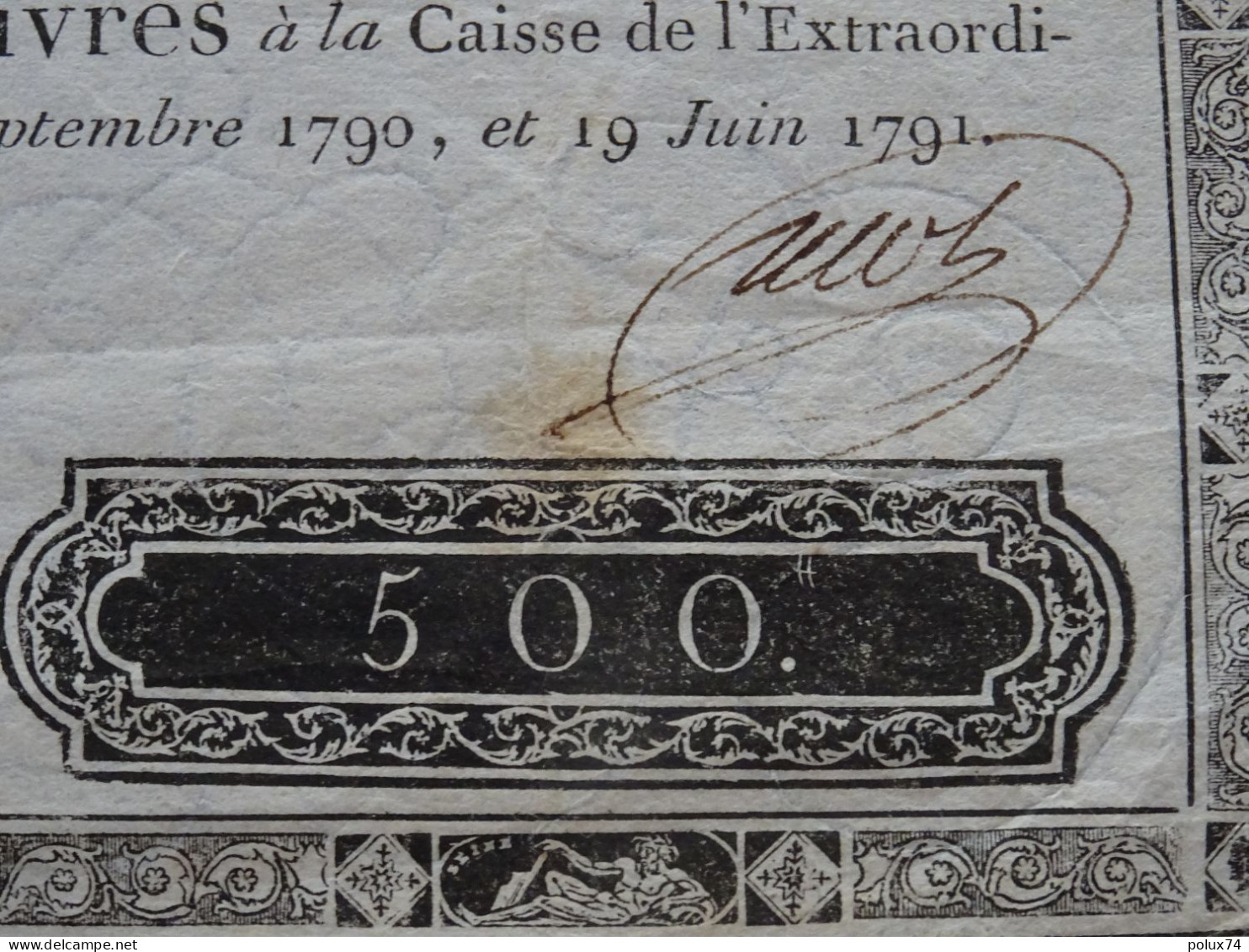 ASSIGNAT DE 500 LIVRES A FACE ROYALE 1791 - Assignats & Mandats Territoriaux