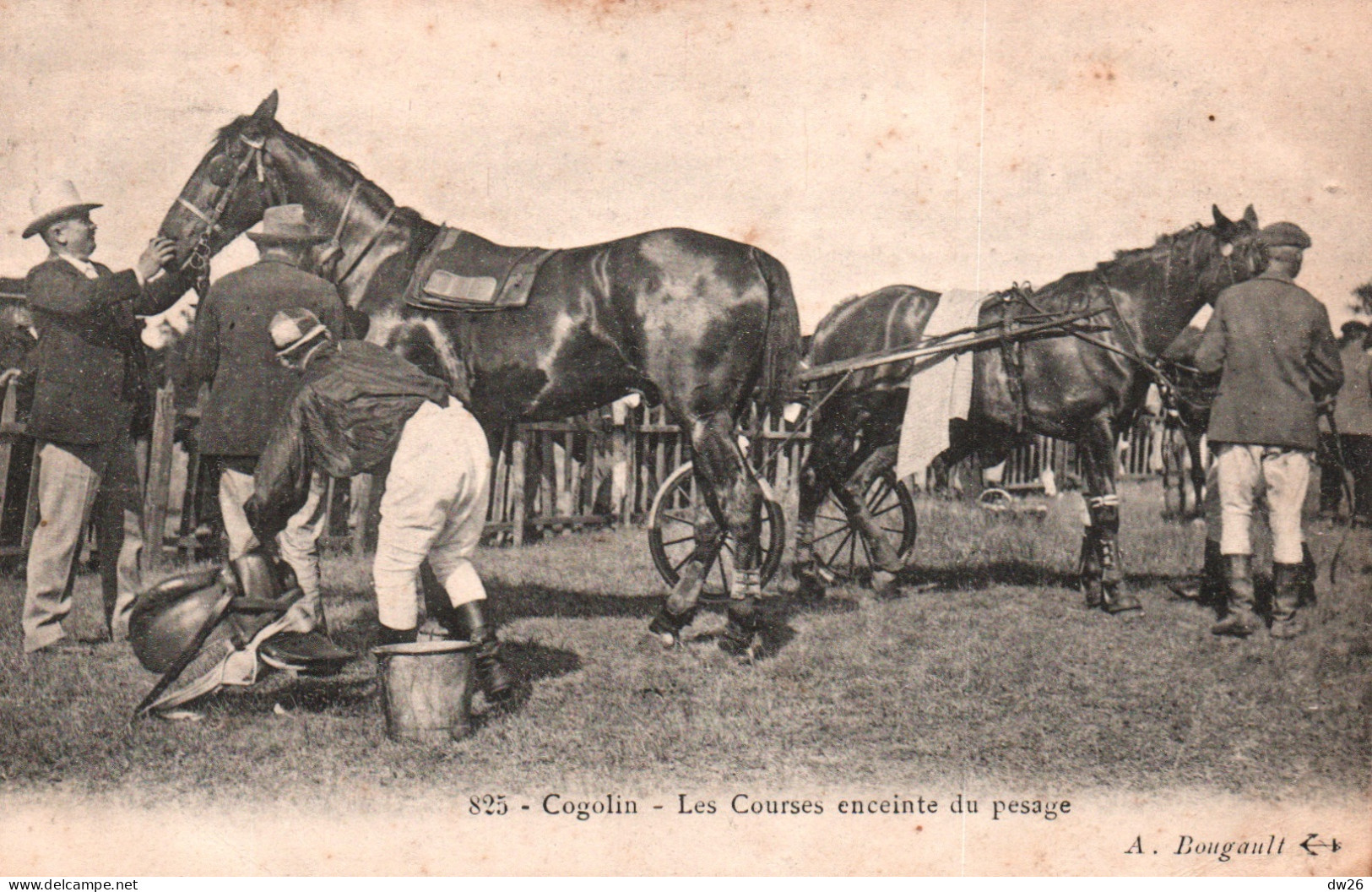 Hippisme à Cogolin (Var) Les Courses, Enceinte Du Pesage - Carte A. Bougault N° 825 De 1908 - Reitsport