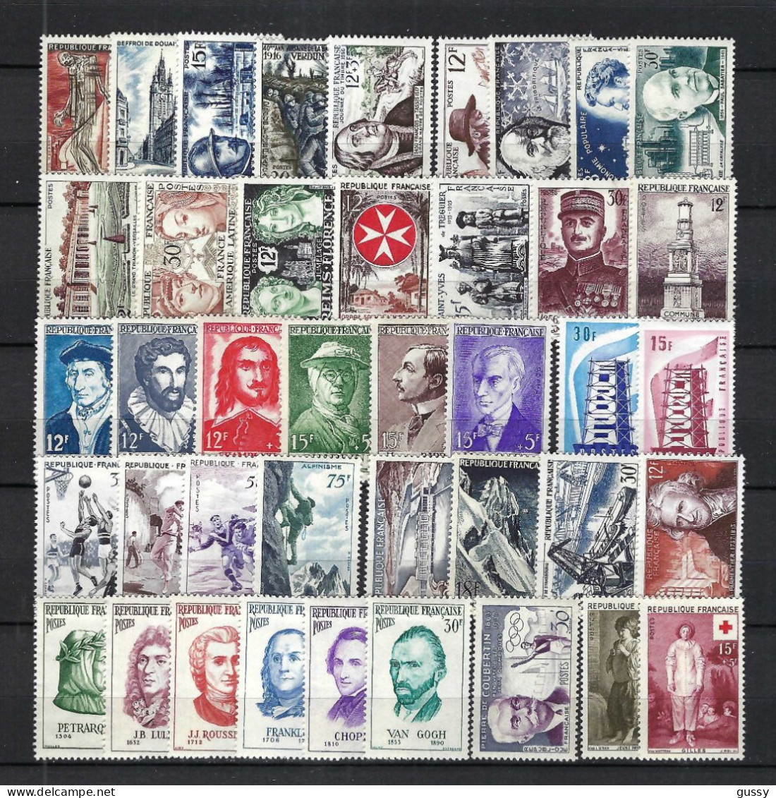 FRANCE Ca.1956: L' Année Complète, Neufs* - 1950-1959