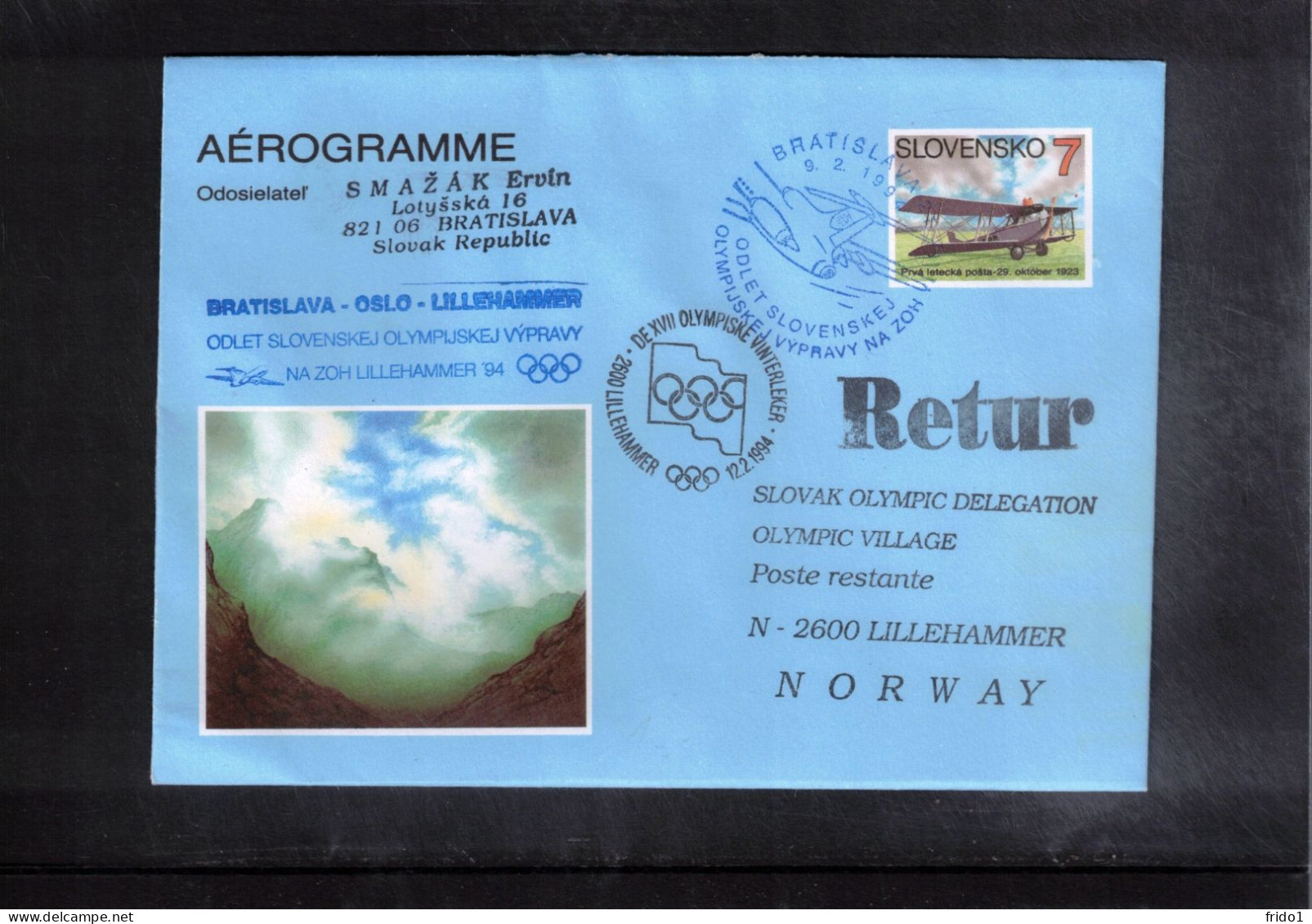 Slovakia 1994 Olympic Games Lillehammer - Departure Flight Of Slovak Olympic Team To Lillehammer - Winter 1994: Lillehammer