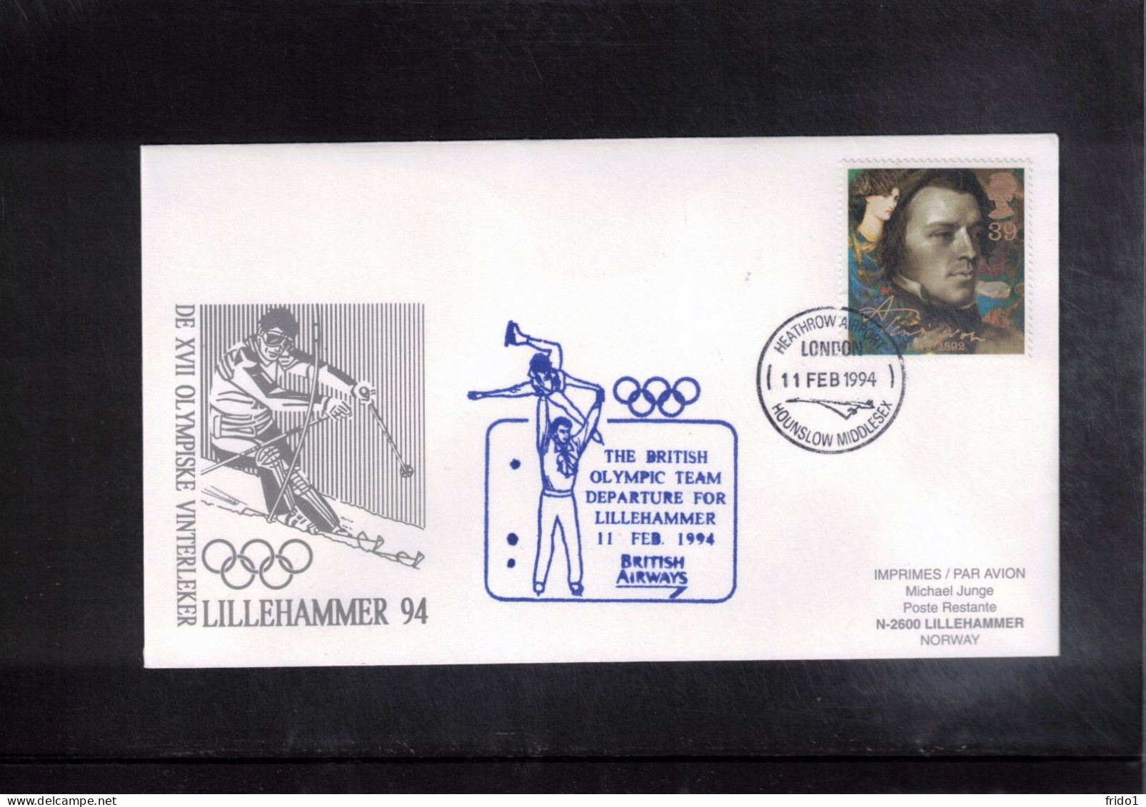 Great Britain 1994 Olympic Games Lillehammer - Departure Flight Of British Olympic Team To Lillehammer - Winter 1994: Lillehammer
