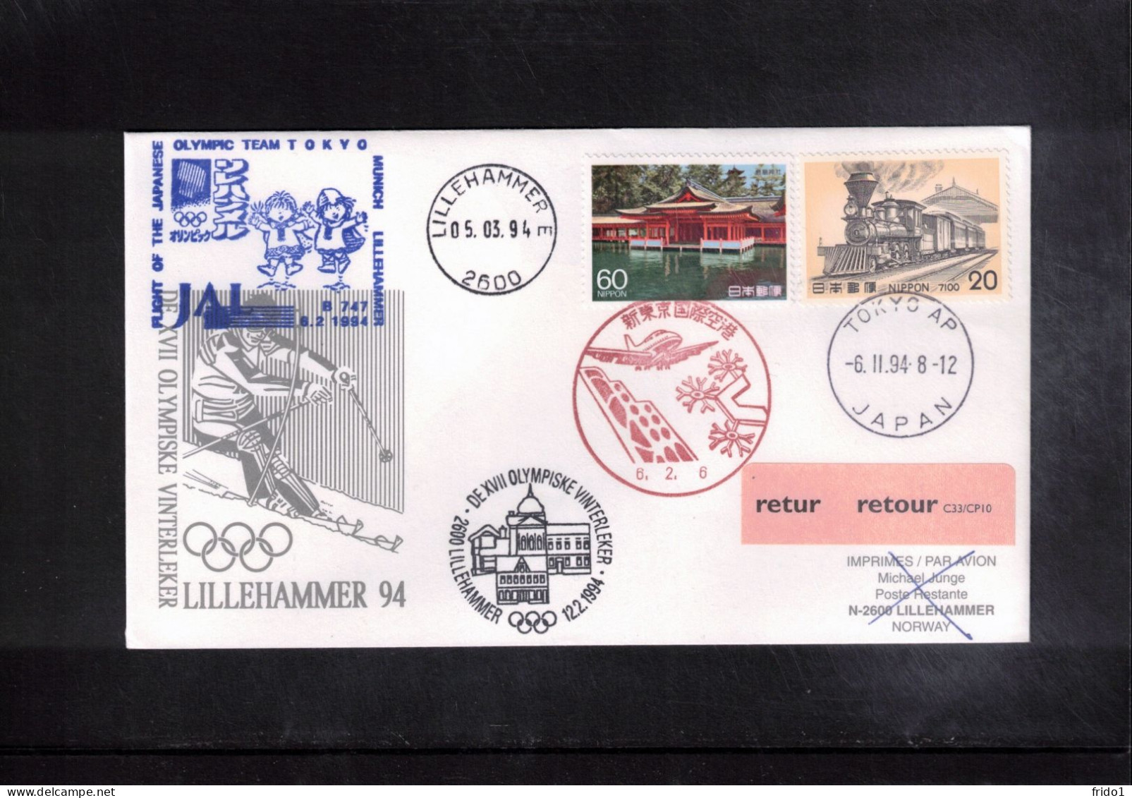 Japan 1994 Olympic Games Lillehammer - Departure Flight Of Japanese Olympic Team To Lillehammer - Invierno 1994: Lillehammer