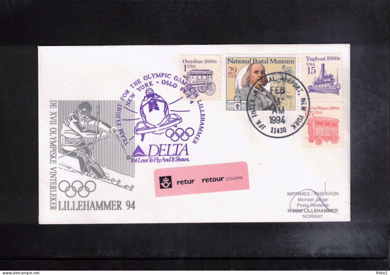USA 1994 Olympic Games Lillehammer - Departure Flight Of US Olympic Team To Lillehammer - Inverno1994: Lillehammer