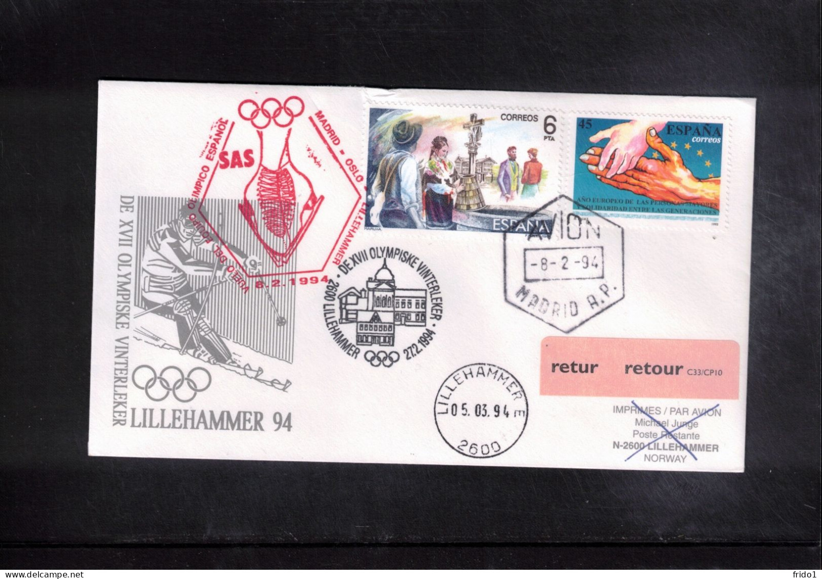 Spain 1994 Olympic Games Lillehammer - Departure Flight Of Spanish Olympic Team To Lillehammer - Invierno 1994: Lillehammer