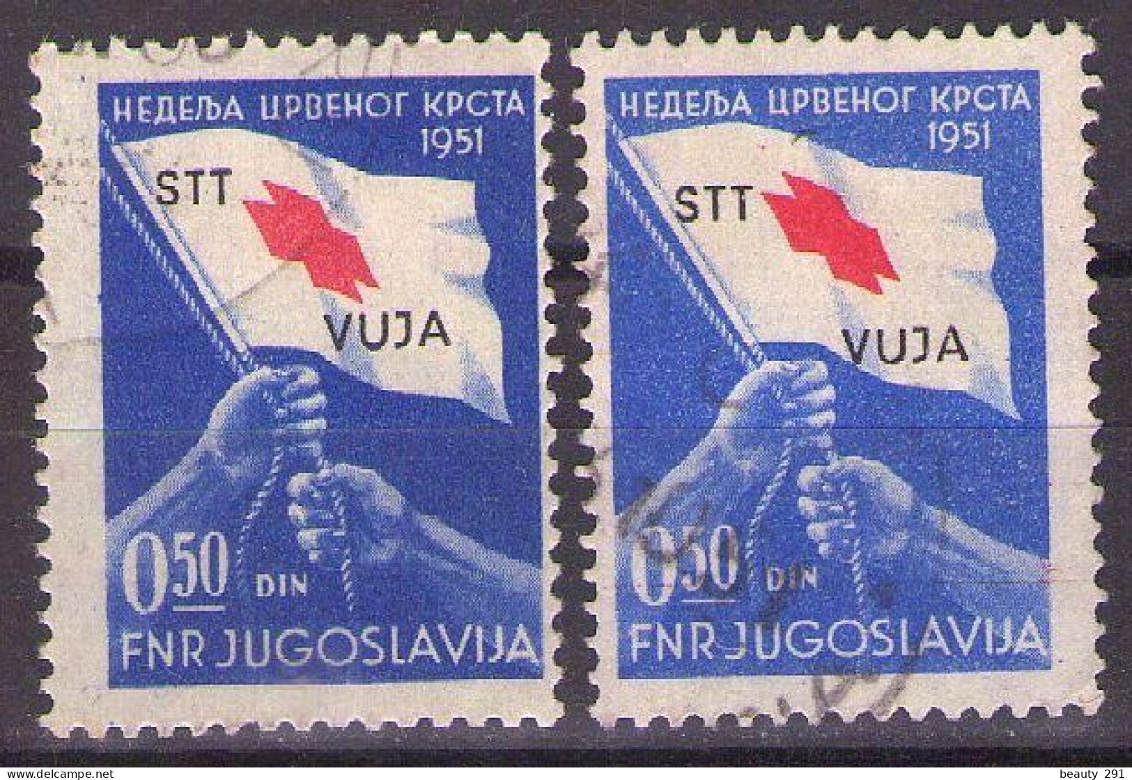 ITALIA - Trieste-Zona B -1951 Mi 3 - DARK AND LIGHT - RED CROSS  - USED - Used